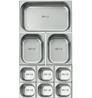 STAINLESS STEEL TRAY GN 1/2 H150 MM - 9L