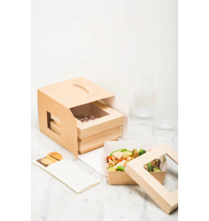 KRAFT NATURAL CONTAINER 1L + LID