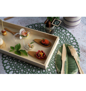 RETRO WOOD CUTLERY KIT 4/1