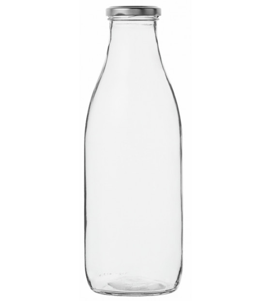MILK BOTTLE 1L + METAL SCREW CAP