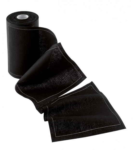 BLACK PRE-CUT NAPKIN (6x100)