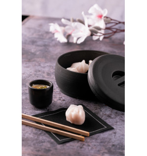 BLACK PRE-CUT NAPKIN (6x100)