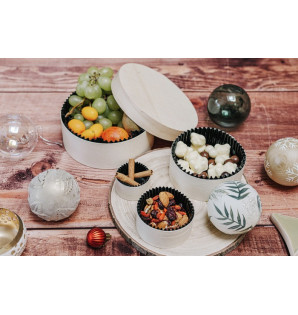 WOODBOX 1L (BASE + BLACK PET BAKING CUP + LID)