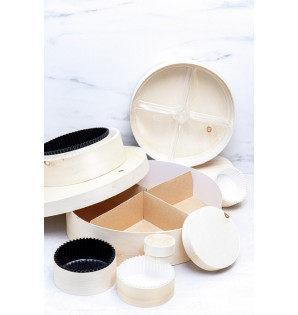 WOODBOX 1,5L (BASE + WHITE PET BAKING CUP + LID)