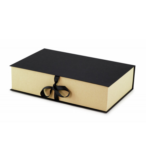 BLACK/KRAFT "XL" ALLURE BOX WITH RIBBON