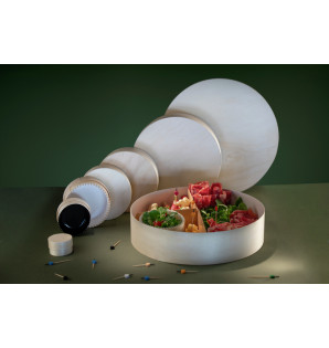 WOODBOX 60CL (BASE + WHITE PET BAKING CUP + LID)
