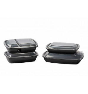 PP DOUBLE CONTAINER 60CL/30CL + LID