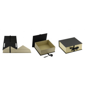 BLACK/KRAFT ALLURE BOX WITH RIBBON
