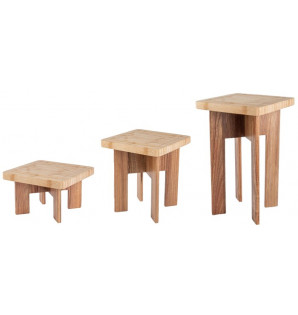 ACACIA NESTING RISER SET OF 3