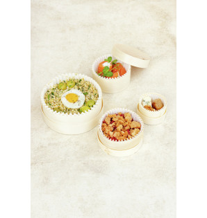WOODBOX 45CL (BASE + WHITE PET BAKING CUP + LID)
